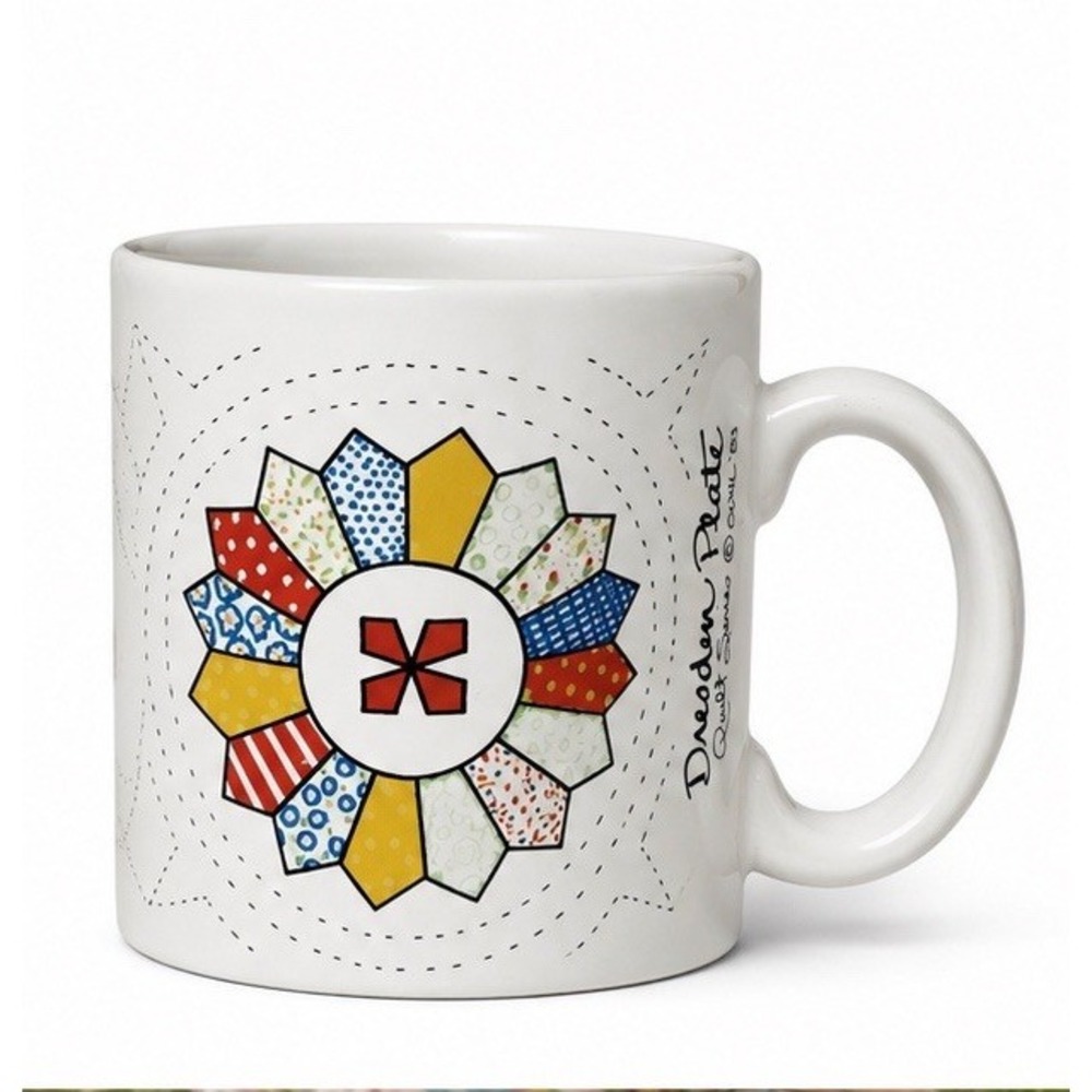 Vintage 1983 Drexden Plate Quilt Sampler Coffee Mug Bevvy Made In England